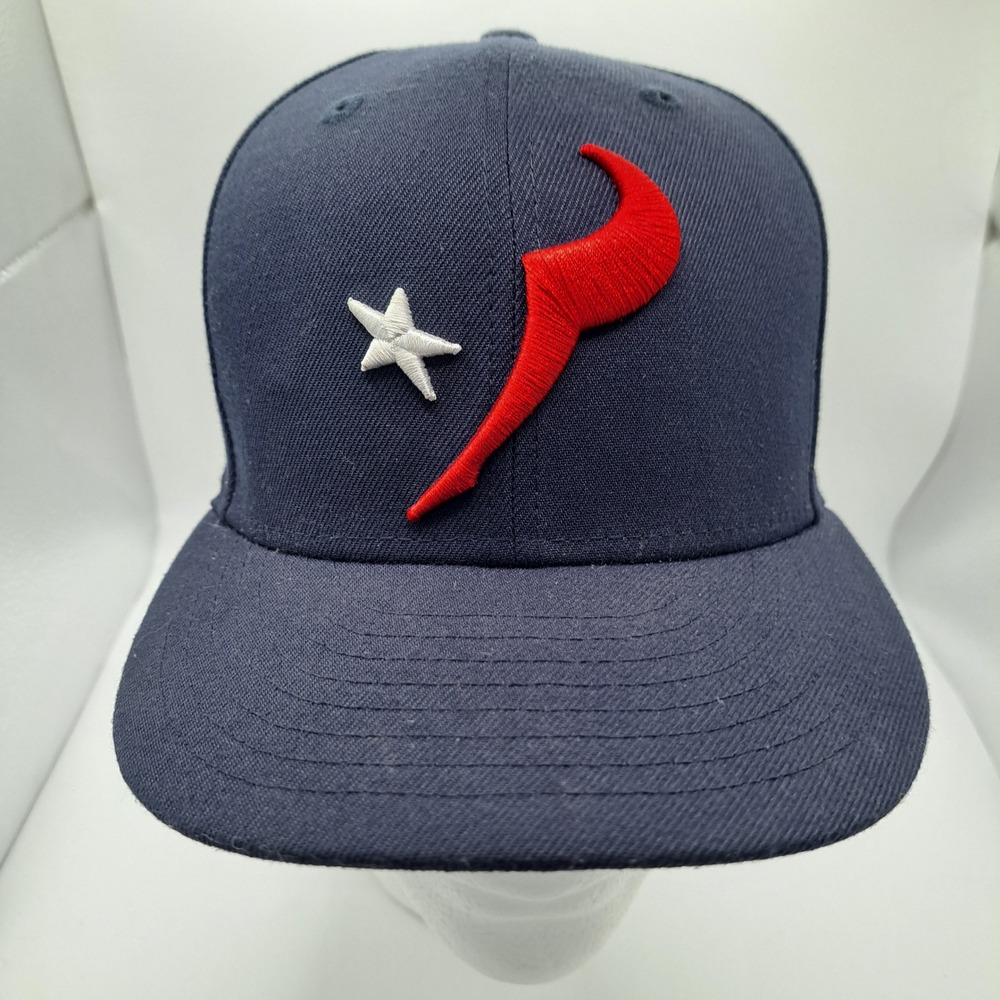 New Era 59FIFTY Fitted Hat Men Size 7 Navy Blue Red Texans NFL Cap